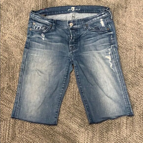7 for all mankin Jean Shorts - Picture 1 of 6